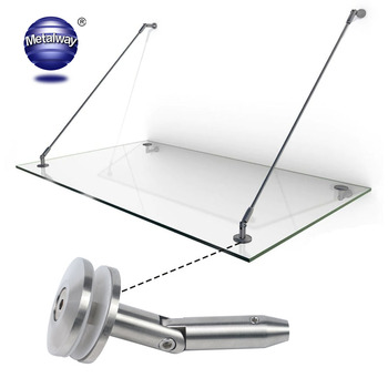 Solid stainless steel glass canopy awning bracket
