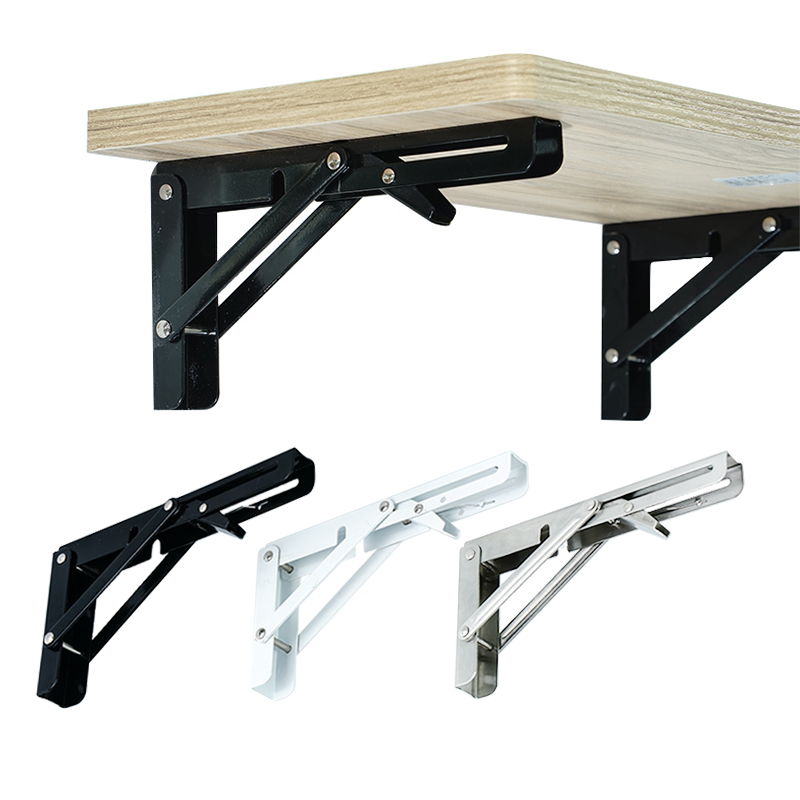 Cheap Low Price High Quality Best Seller Iron Black and White Stainless Steel Satin Brushed Finish Folding Shelf Bracket