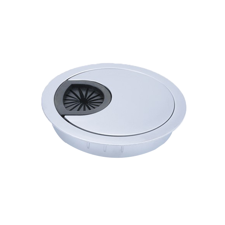 Modern Zinc Alloy 60mm Cable Grommet for Hotel Home Office & School Computer Desk-round Wire Management Cover