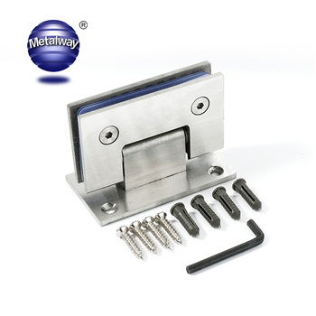 Glass Shower Hinge Stainless Steel Modern Satin Finish 180 Opening