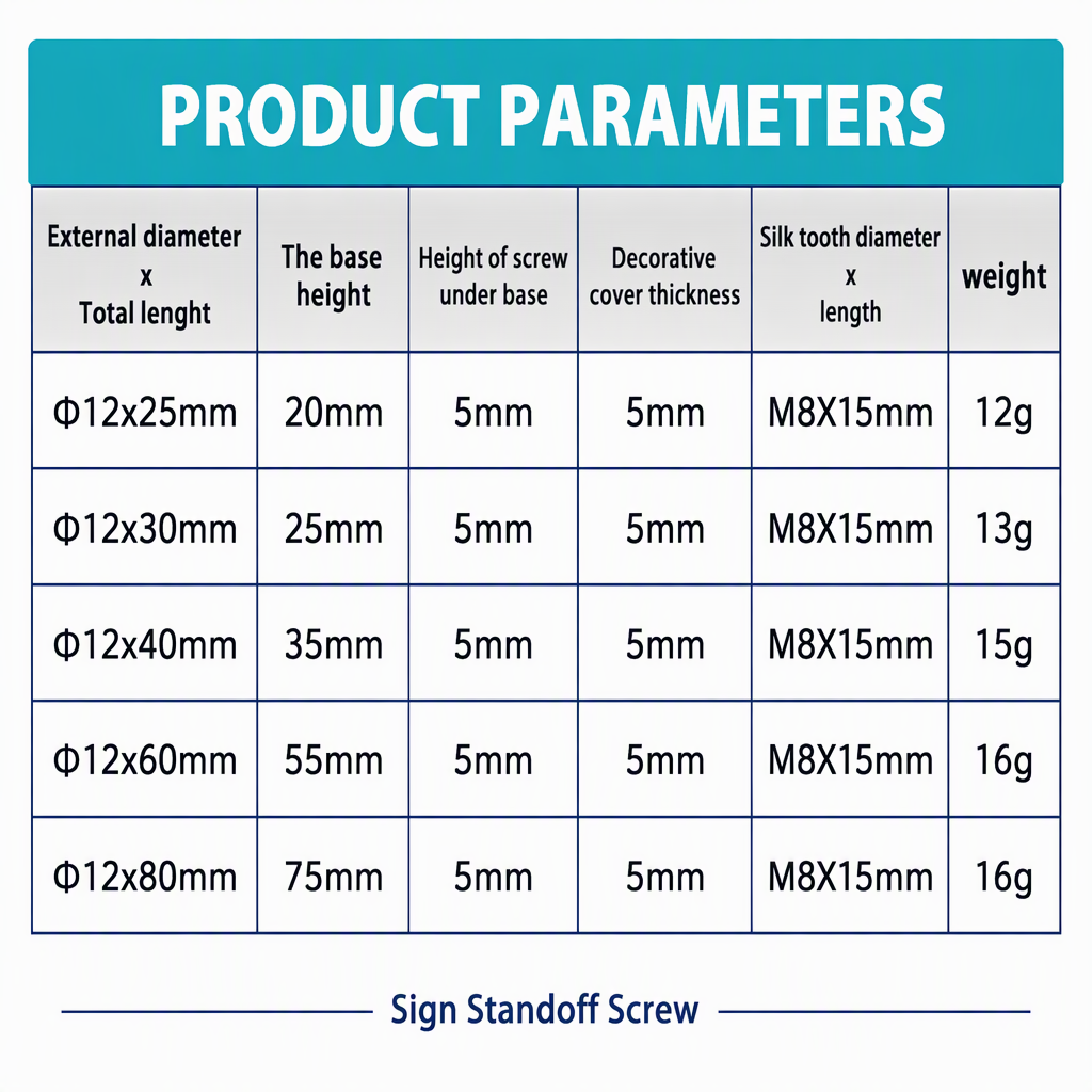 High Quality Stainless Steel Alloy Sign Standoff Screw Fastener for Acrylic Glass Signboards Advertising
