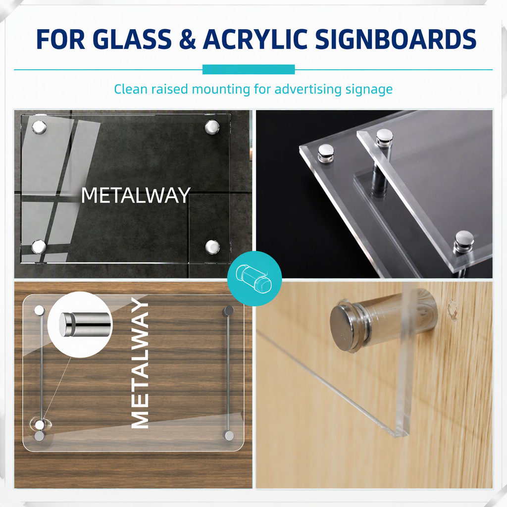 High Quality Stainless Steel Alloy Sign Standoff Screw Fastener for Acrylic Glass Signboards Advertising