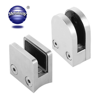 Contemporary Stainless Steel 304 Zinc Alloy Frameless Flat Back Glass Clip