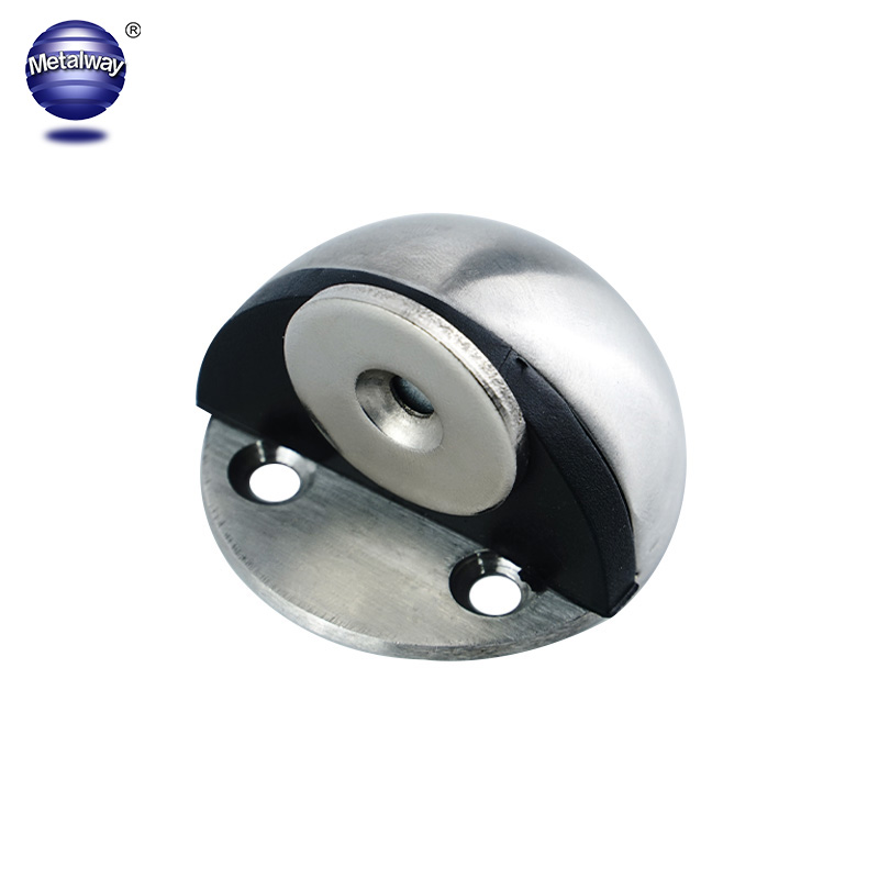 Moon Rubber Stainless Steel DIY Accessories OEM Floor Mounted Door Stops Half  Door Stopper