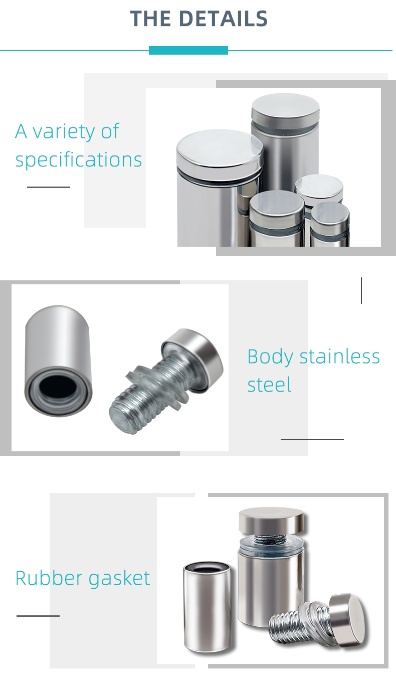 High Quality Stainless Steel Alloy Sign Standoff Screw Fastener for Acrylic Glass Signboards Advertising