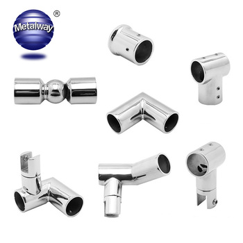 Stainless Steel 304 Mirror Finish 3 Way Round Tube Connector 135 Degree