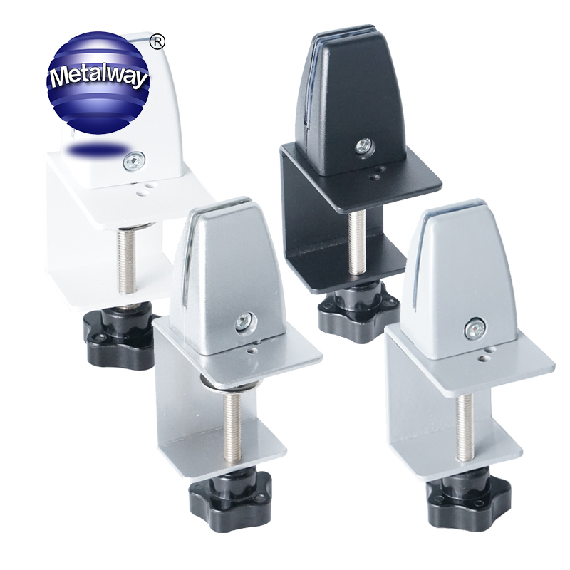 Movable Aluminium Alloy Office Desk Glass Dividers Fixing Clip Holder Privacy Screen Panel Partition Bracket Clamp Multi-Finish