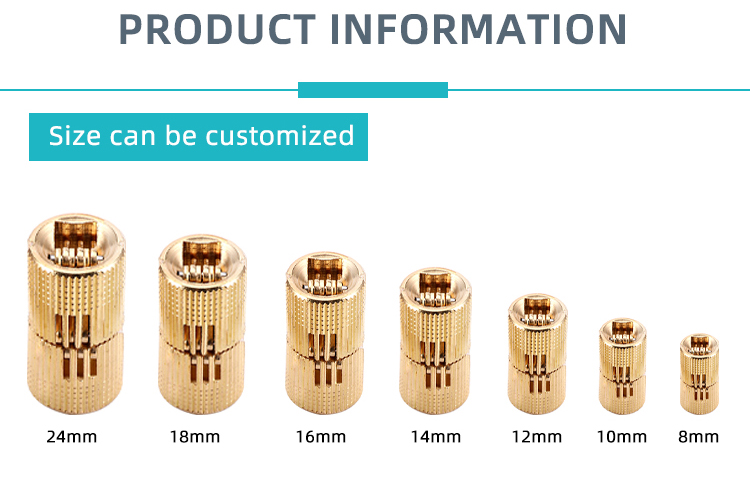 Concealed 3D Adjustable Brass Cylinder Barrel Hinges Soft Closing Hiding Modern Design M8-M24 Size Kitchen Bedroom Apartment